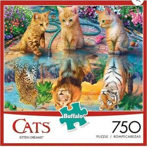 Buffalo Games Kitten Dreams 750 pc Jigsaw Puzzle, USED, tape on box